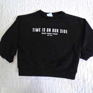 Zara Toddler Black Graphic Crewneck Sweater 18-24M